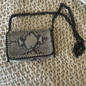 Faux snake skin genuine leather bag made in Italy